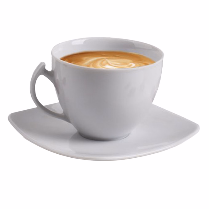 Kávéscsésze + alj ROTBERG Quadrate fehér 250 ml 6 darabos