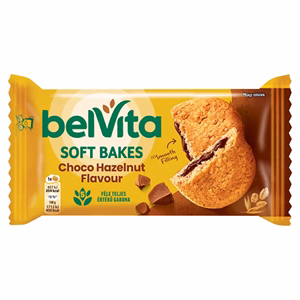 Keksz BELVITA Jó Reggelt! Softy csokoládés-mogyorós töltelékkel 50 g