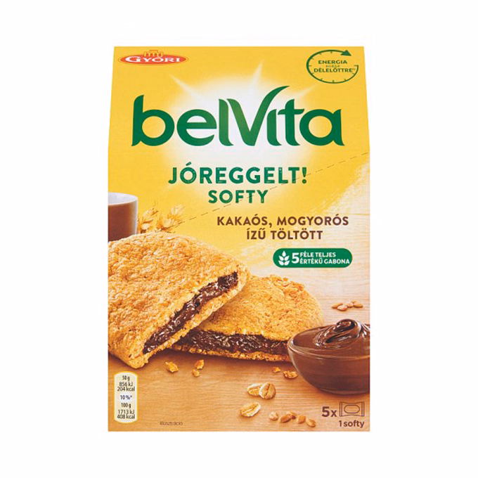 Keksz BELVITA Jó Reggelt! Softy csokoládés és mogyorós töltelékkel multipack 250 g