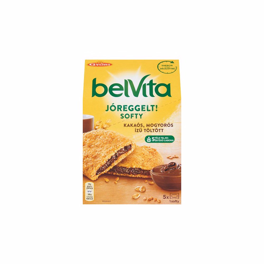 Keksz BELVITA Jó Reggelt! Softy csokoládés és mogyorós töltelékkel multipack 250 g