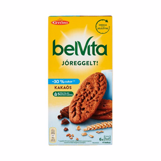 Keksz BELVITA Jó Reggelt! csökkentett cukortartalommal kakaós multipack 300 g