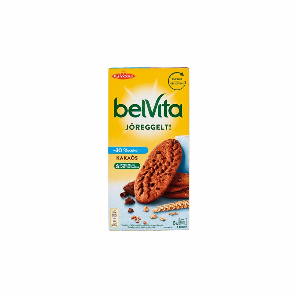 Keksz BELVITA Jó Reggelt! csökkentett cukortartalommal kakaós multipack 300 g