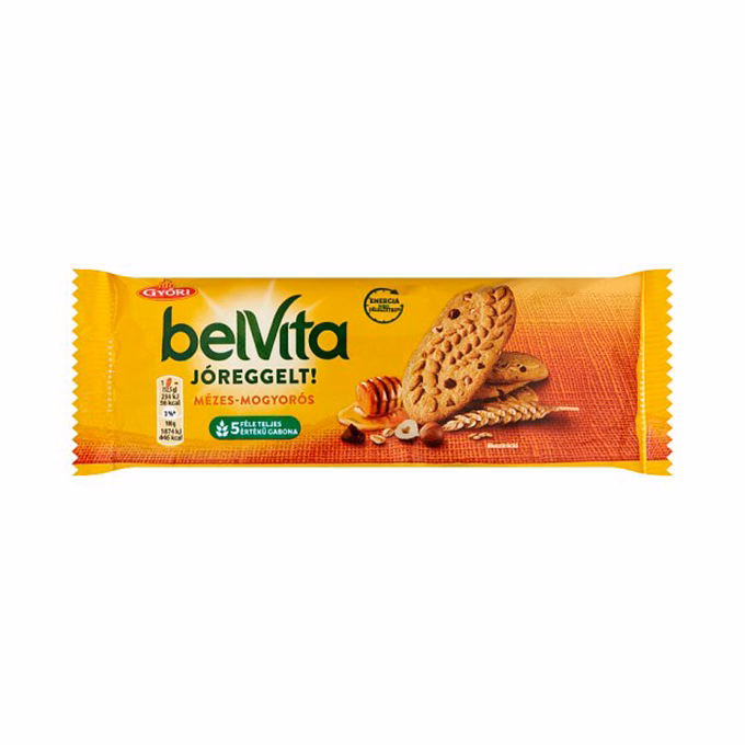Keksz BELVITA Jó Reggelt! mézes és mogyorós 50 g