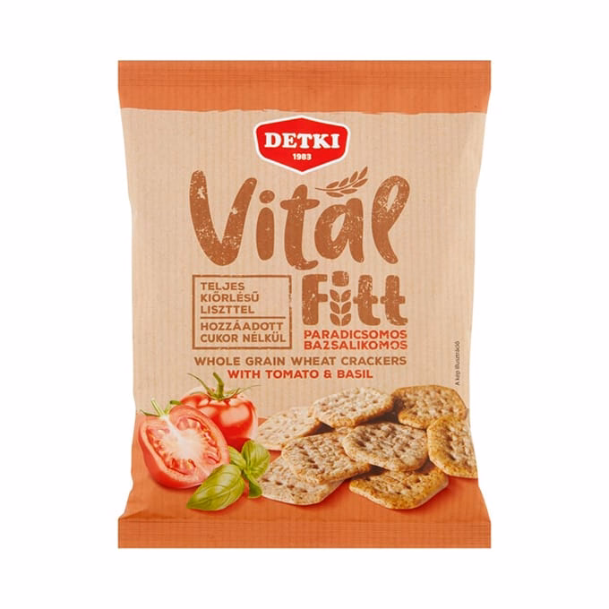 Keksz DETKI VitálFitt paradicsomos-bazsalikomos teljes kiőrlésű 100 g