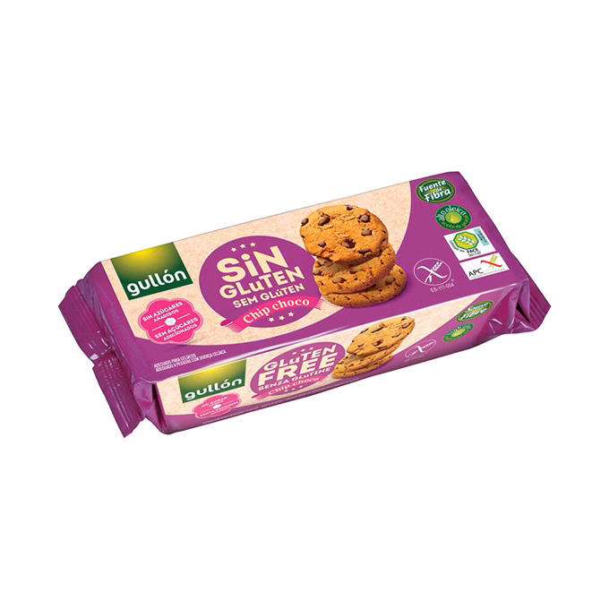 Keksz GULLON Choco Chips gluténmentes és cukormentes 130 g
