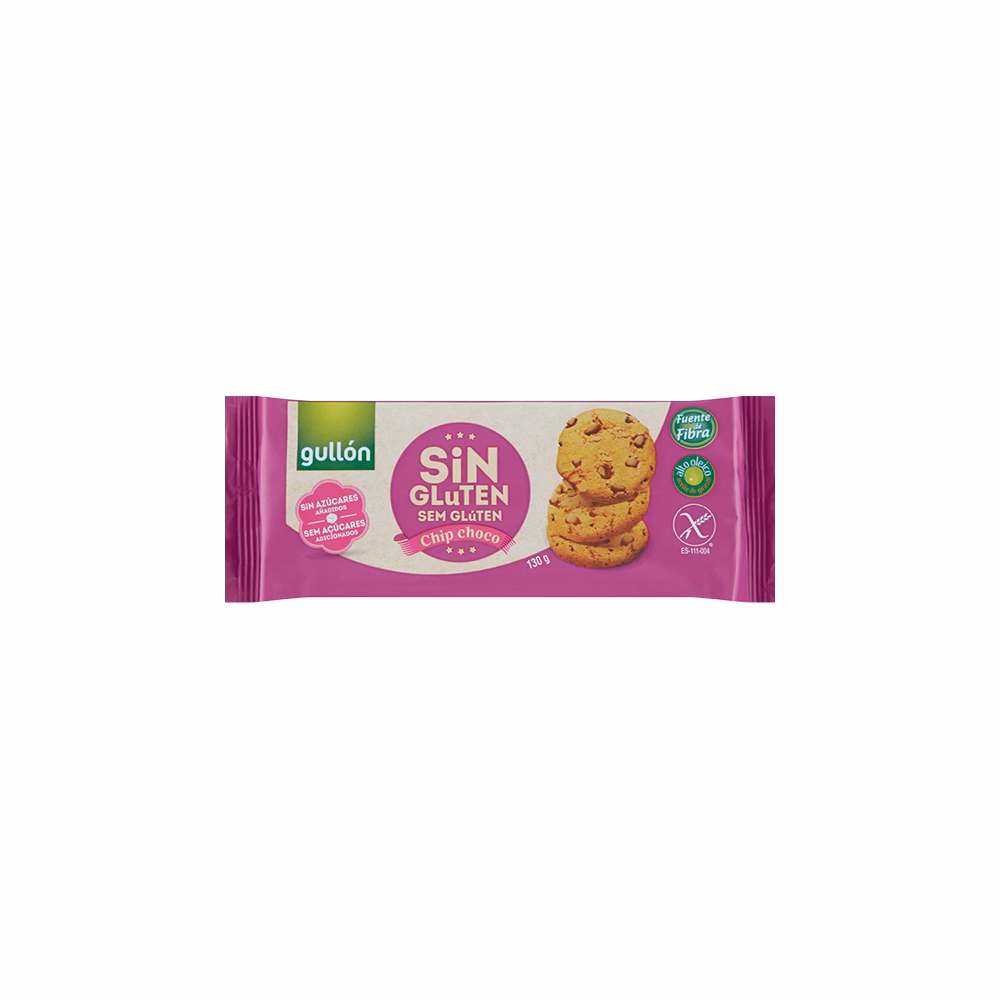 Keksz GULLON Choco Chips gluténmentes és cukormentes 130 g