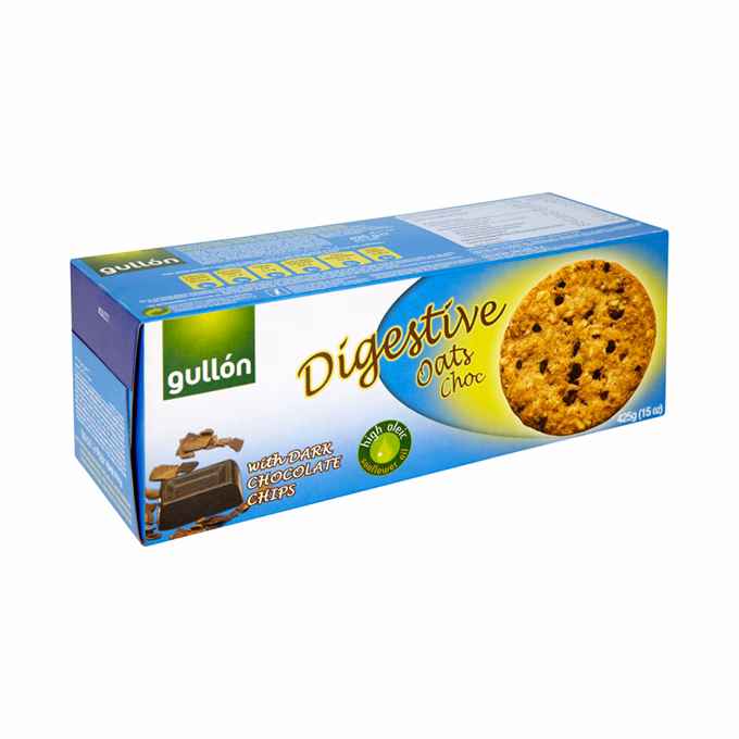 Keksz GULLON Digestive zabpelyhes korpás étcsoki darabokkal  425 g