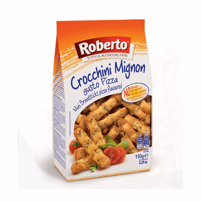 Kenyérrudacska ROBERTO mini crocchini pizzás 150 g
