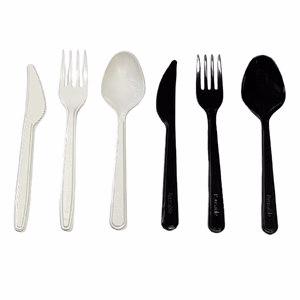 Kés újrahasználható PS műanyag 180mm fekete 100 darabos