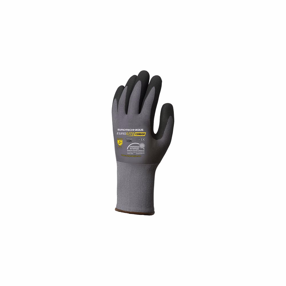 Kesztyű mártott COVERGUARD Eurolite mikrohabosított nitril szürke/fekete 7-es 2 darab/pár Kesztyű mártott COVERGUARD Eurolite mikrohabosított nitril szürke/fekete 7-es 2 darab/pár
