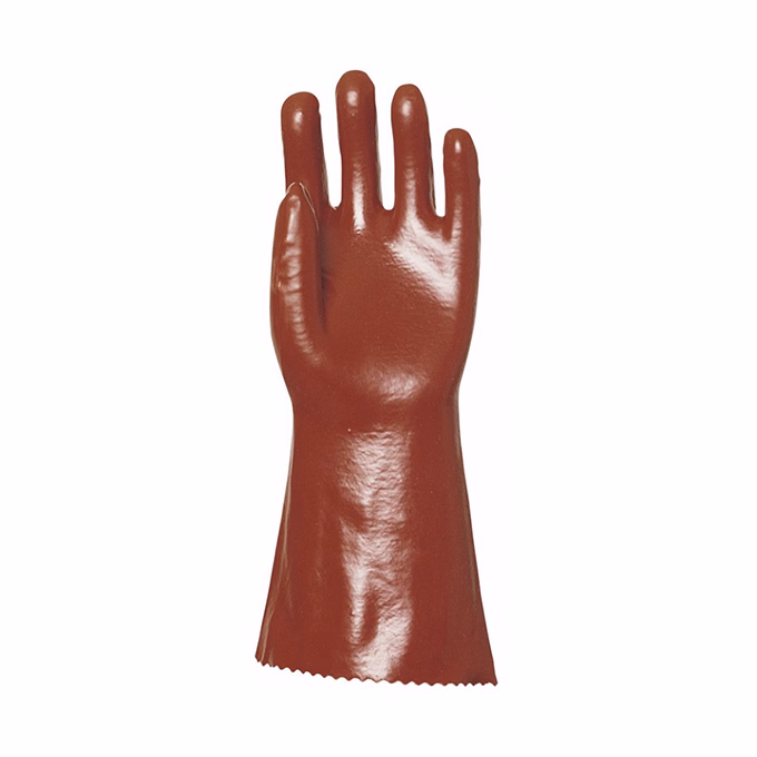 Kesztyű mártott COVERGUARD PVC vegyszerálló sav, lúg és olajálló piros 8-as 2 darab/pár