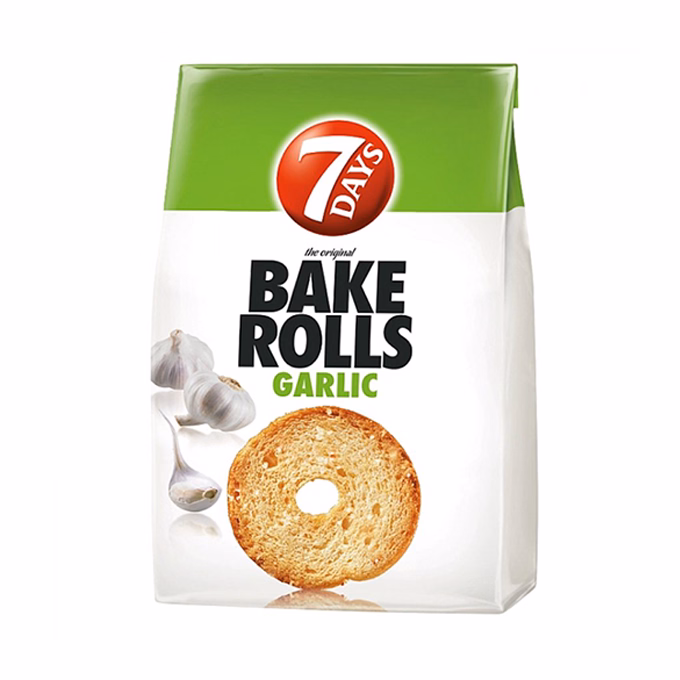 Kétszersült kenyérkarika TUC Bake Rolls fokhagymás 80 g