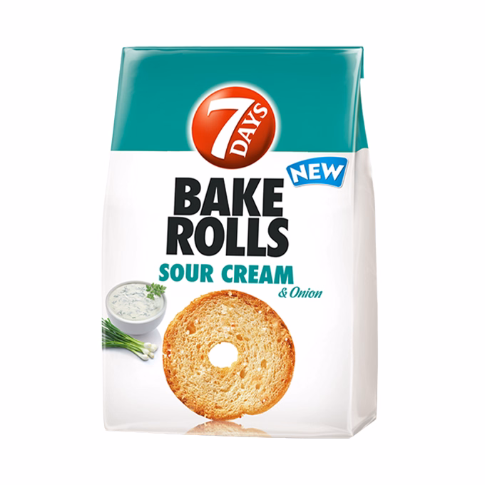 Kétszersült kenyérkarika TUC Bake Rolls hagymás tejfölös 80 g Kétszersült kenyérkarika TUC Bake Rolls hagymás tejfölös 80 g