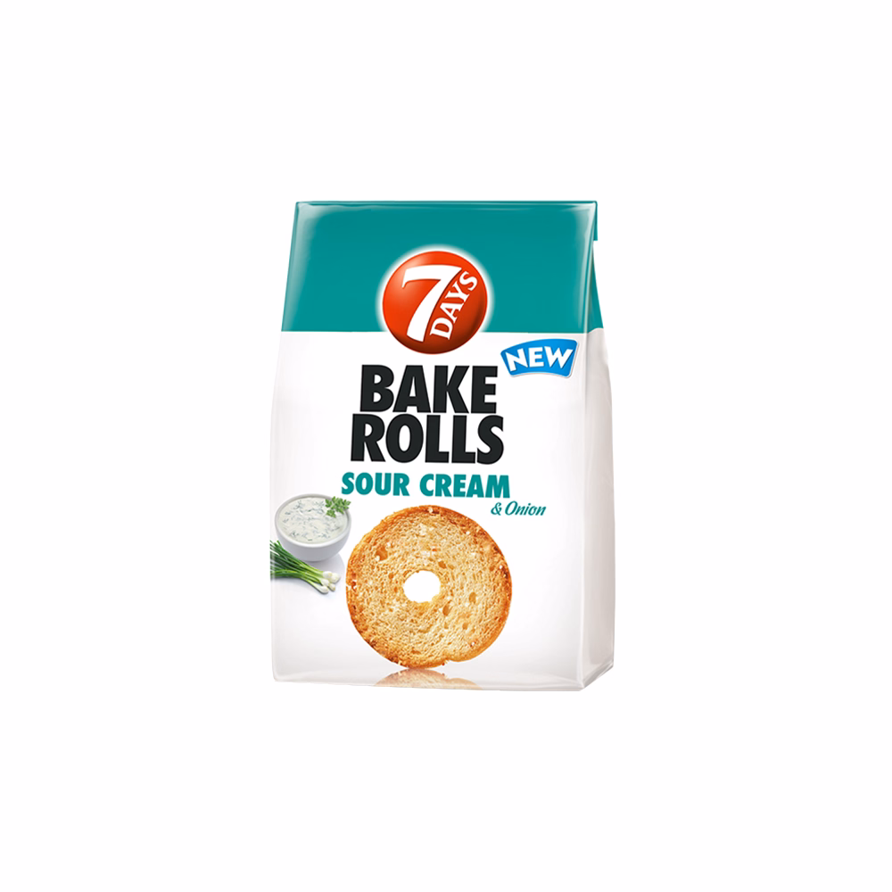 Kétszersült kenyérkarika TUC Bake Rolls hagymás tejfölös 80 g Kétszersült kenyérkarika TUC Bake Rolls hagymás tejfölös 80 g