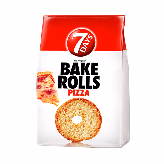 Kétszersült kenyérkarika TUC Bake Rolls pizza ízű 80 g
