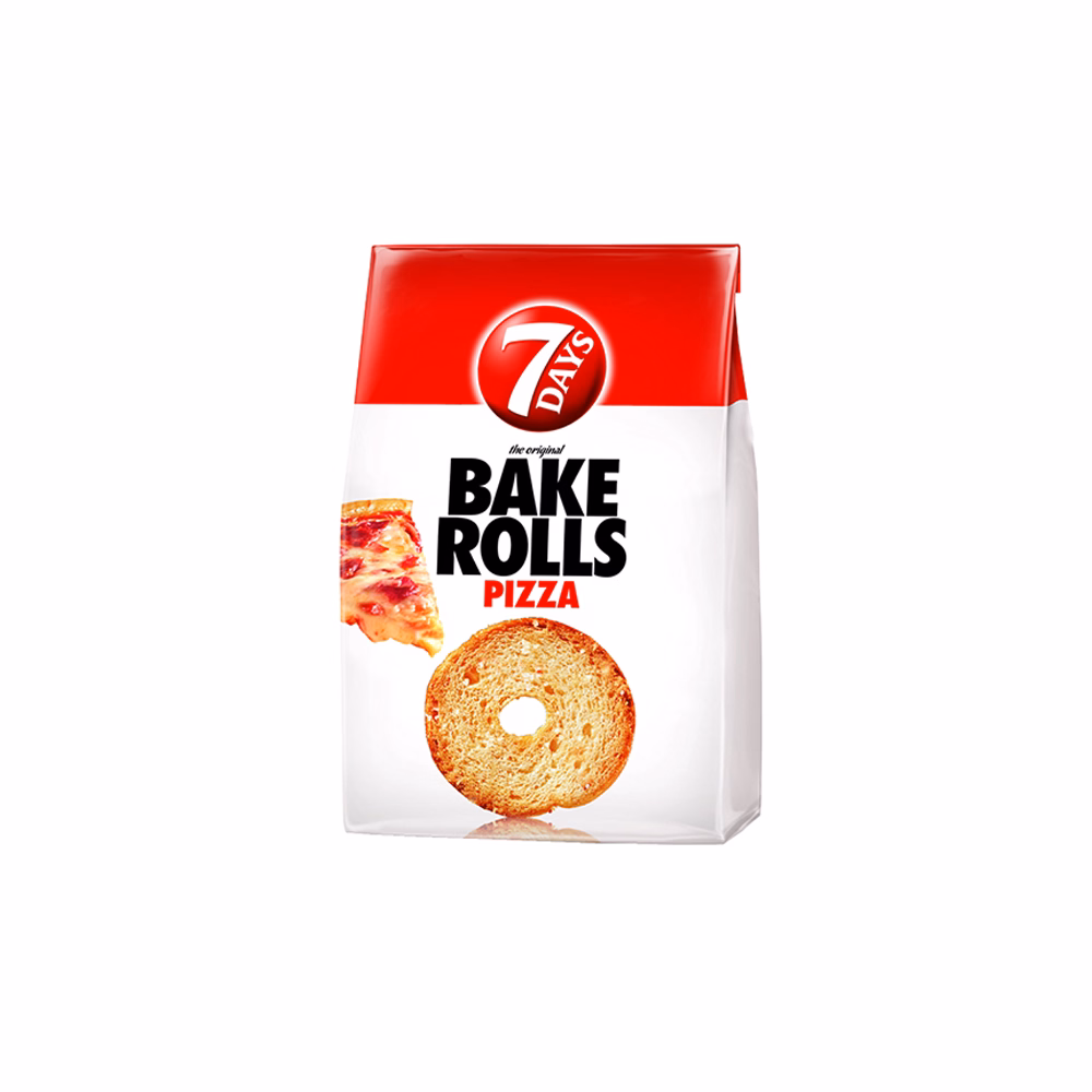 Kétszersült kenyérkarika TUC Bake Rolls pizza ízű 80 g