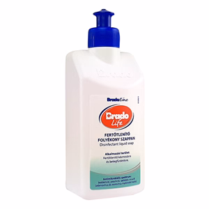 Kézfertőtlenítő folyékony szappan kinyomó szelepes BRADOLIFE 350 ml classic