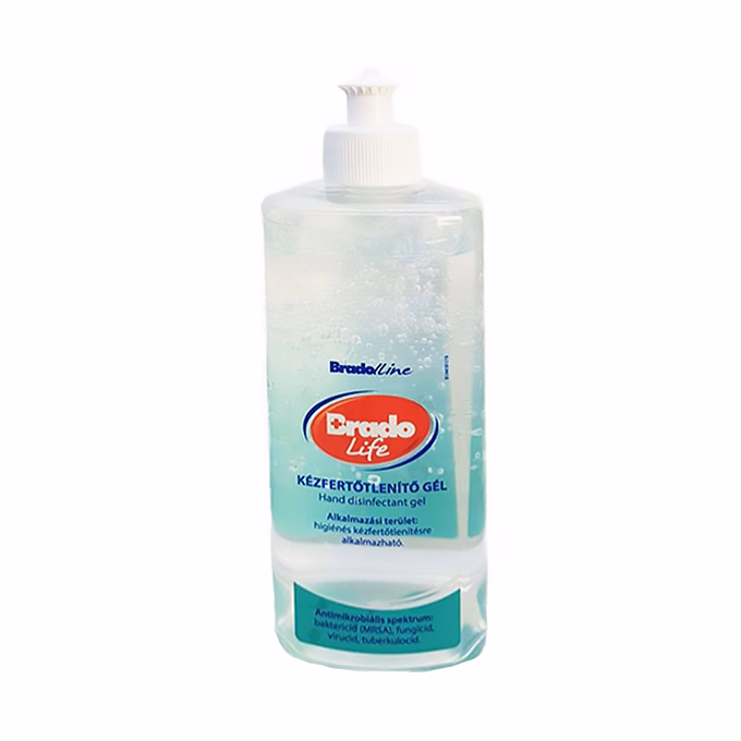 Kézfertőtlenítő gél BRADOLIFE kinyomó szelepes 500 ml