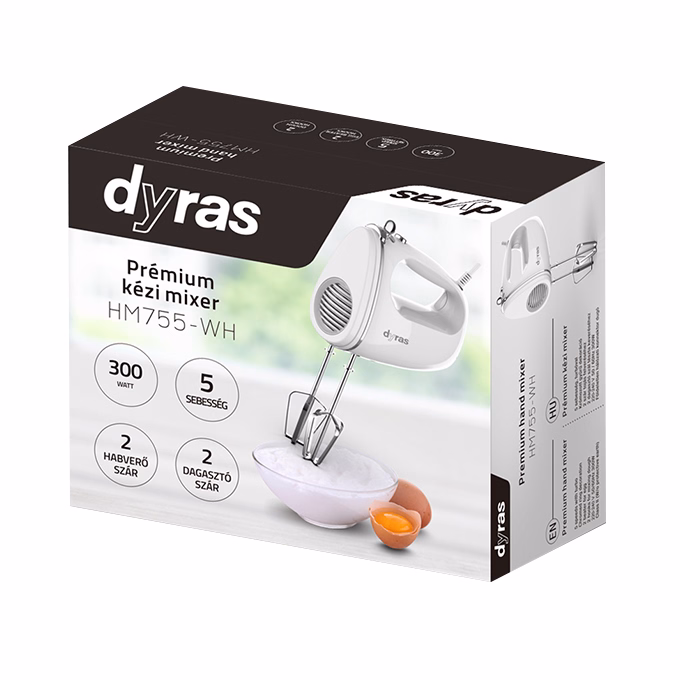 Kézi mixer DYRAS HM755-WH fehér