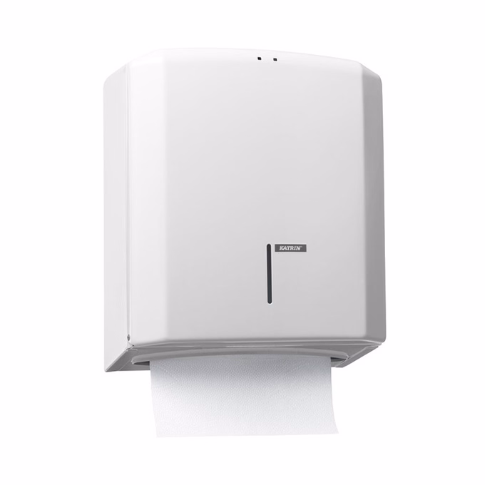 Kéztörlő adagoló hajtogatott KATRIN Hand Towel M midi fém fehér