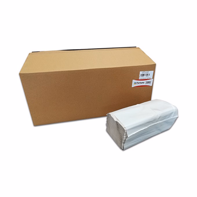 Kéztörlő hajtogatott FORTUNA ("Z/V") 25x23 cm 250 lap natúr 1 rétegű 20/dob