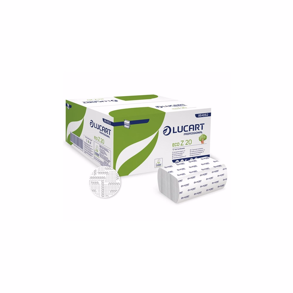 Kéztörlő hajtogatott LUCART Eco ("Z") 20x24 cm 200 lapos fehér 2 rétegű