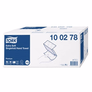 Kéztörlő hajtogatott TORK Extra Soft Singlefold H3 "Z" hajtású fehér 2 rétegű