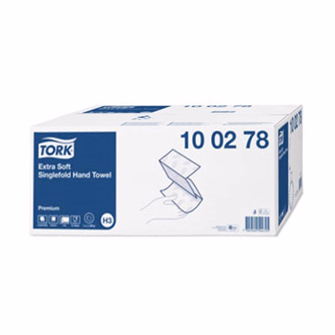 Kéztörlő hajtogatott TORK Extra Soft Singlefold H3 "Z" hajtású fehér 2 rétegű
