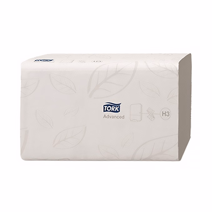 Kéztörlő hajtogatott TORK Soft Singlefold  Advanced  H3 ("Z") 25x23 cm 250 lapos fehér 2 rétegű 15 csomag/karton