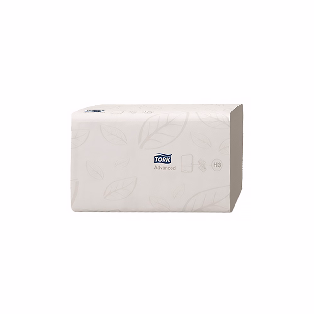 Kéztörlő hajtogatott TORK Soft Singlefold  Advanced  H3 ("Z") 25x23 cm 250 lapos fehér 2 rétegű 15 csomag/karton