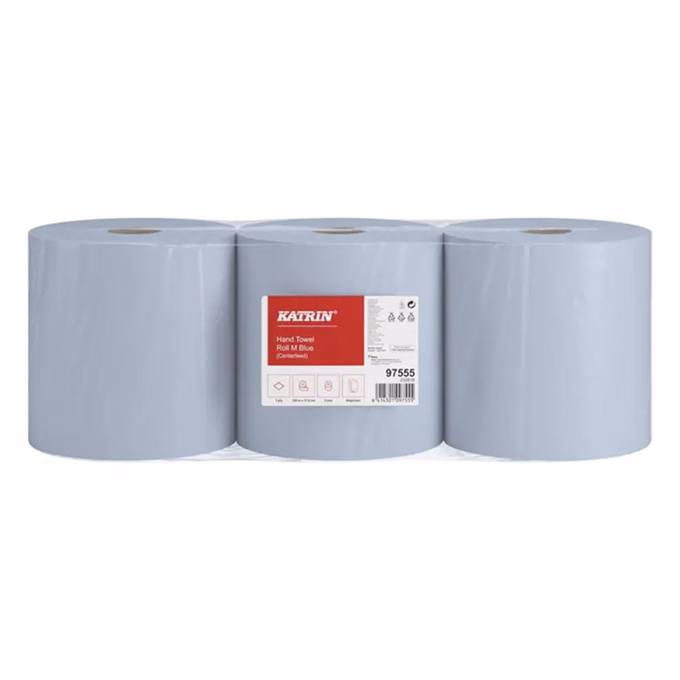 Kéztörlő tekercses KATRIN M 20 cm 250 m 1000 lap belsőmagos 1 rétegű kék