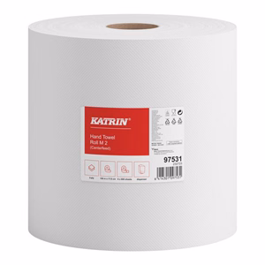 Kéztörlő tekercses KATRIN Medium 20 cm 600 lap fehér 2 rétegű 6 tekercs/csomag