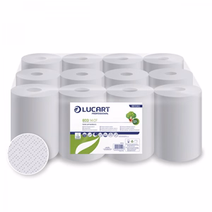 Kéztörlő tekercses LUCART Eco 14 CF  595 m 240 lap belső magos fehér 2 rétegű 12 tek/csom
