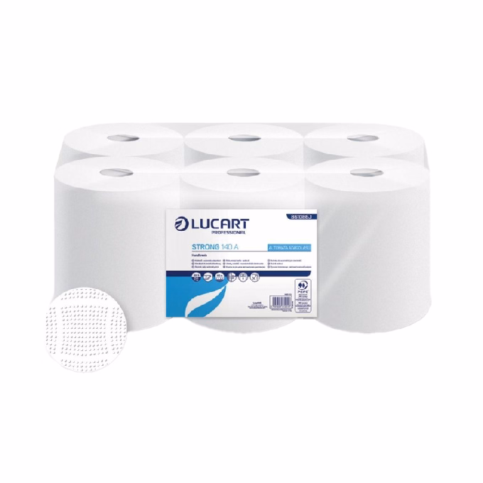 Kéztörlő tekercses LUCART Strong 14cm 59 m 255 lap fehér 2 rétegű 861093