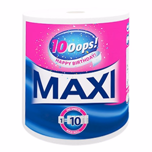 Kéztörlő tekercses háztartási OOOPS! Maxi 500 lapos 1 tekercses 2 rétegű