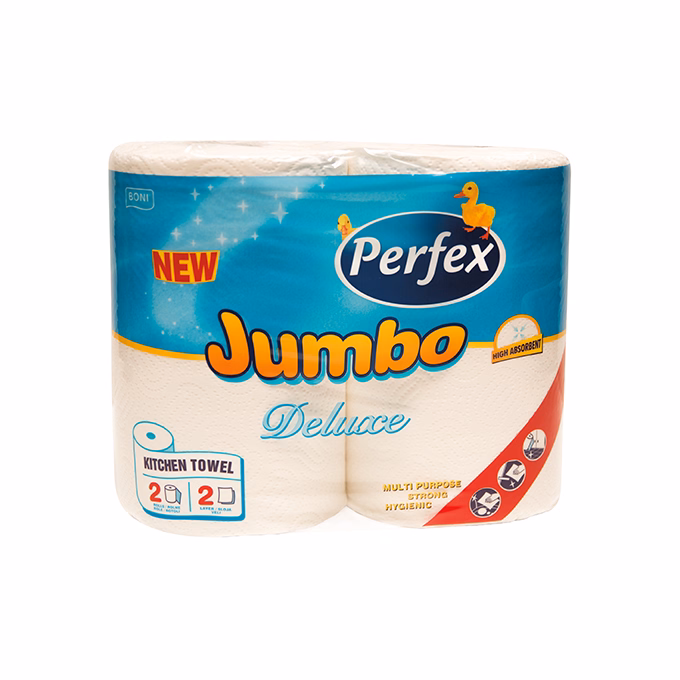 Kéztörlő tekercses háztartási PERFEX Boni Jumbo Deluxe 2 tekercses 2 rétegű
