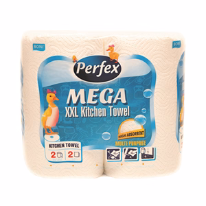 Kéztörlő tekercses háztartási PERFEX Boni Mega 2 tekercses 2 rétegű