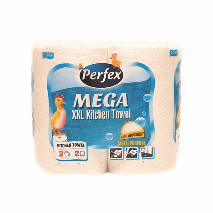 Kéztörlő tekercses háztartási PERFEX Boni Mega 2 tekercses 2 rétegű