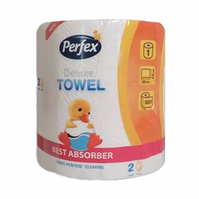 Kéztörlő tekercses háztartási PERFEX Deluxe 500 lapos 1 tekercses 2 rétegű