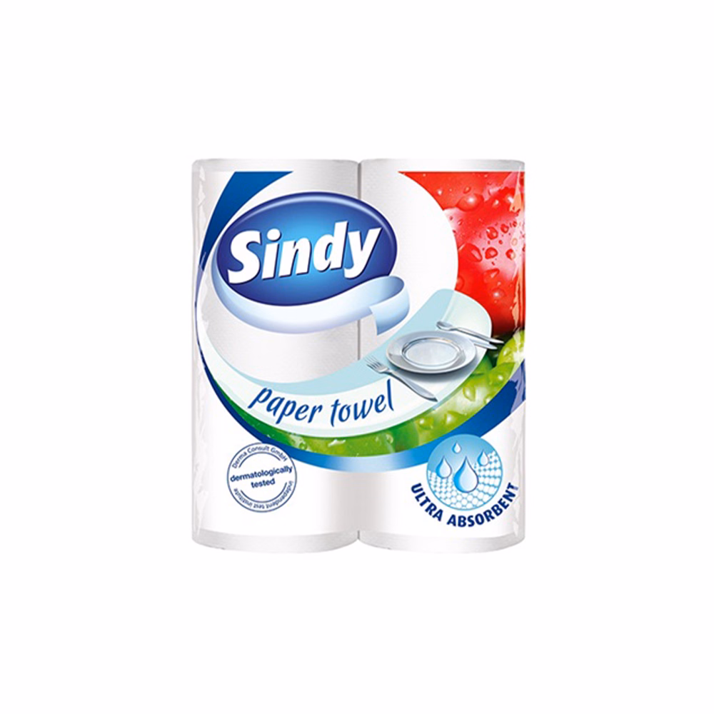 Kéztörlő tekercses háztartási SINDY 2 tekercses 2 rétegű
