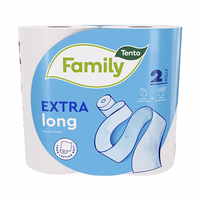 Kéztörlő tekercses háztartási TENTO Exlong 2 tekercses 2 rétegű