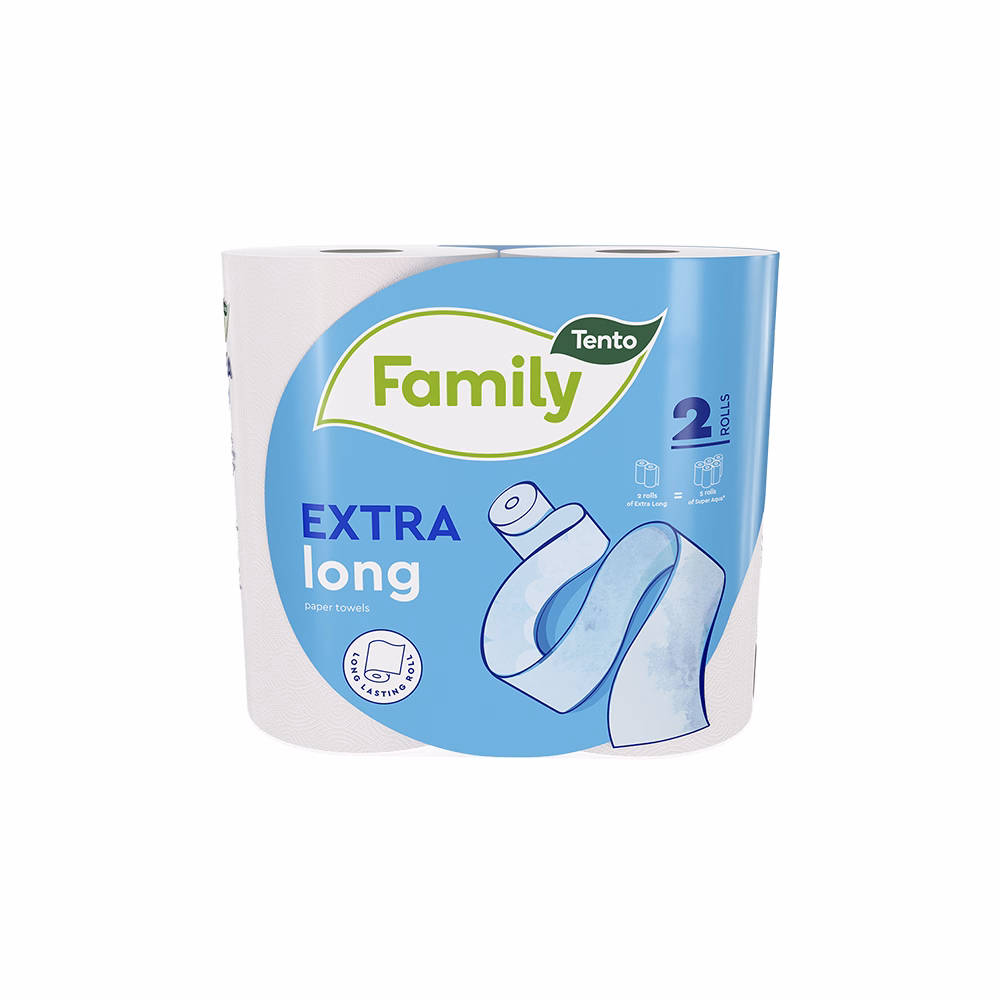 Kéztörlő tekercses háztartási TENTO Exlong 2 tekercses 2 rétegű