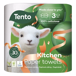 Kéztörlő tekercses háztartási TENTO Kitchen 2 tekercses 3 rétegű