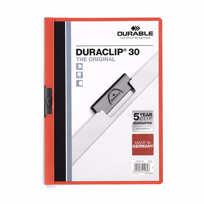 Klipmappa DURABLE Duraclip A/4 30 lapig piros