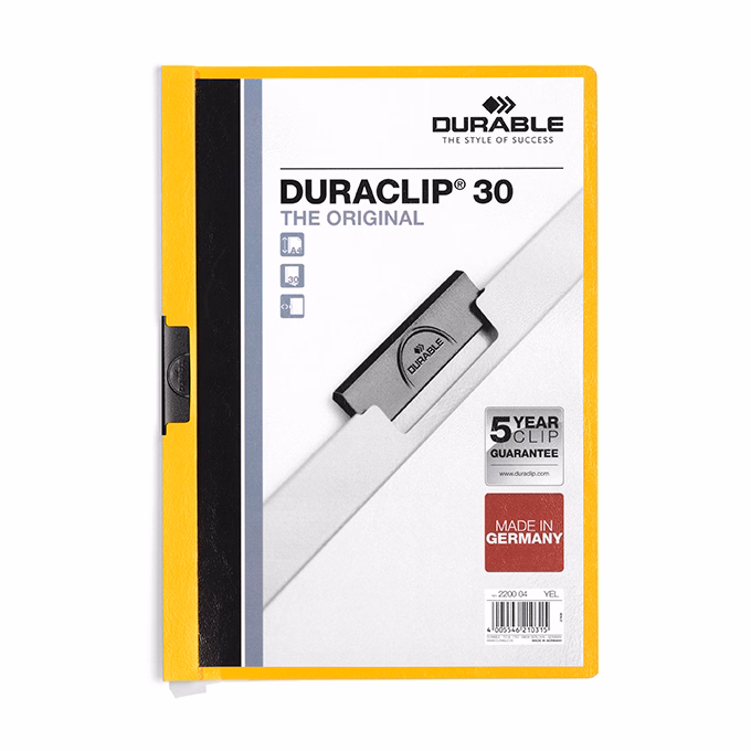 Klipmappa DURABLE Duraclip A/4 30 lapig sárga