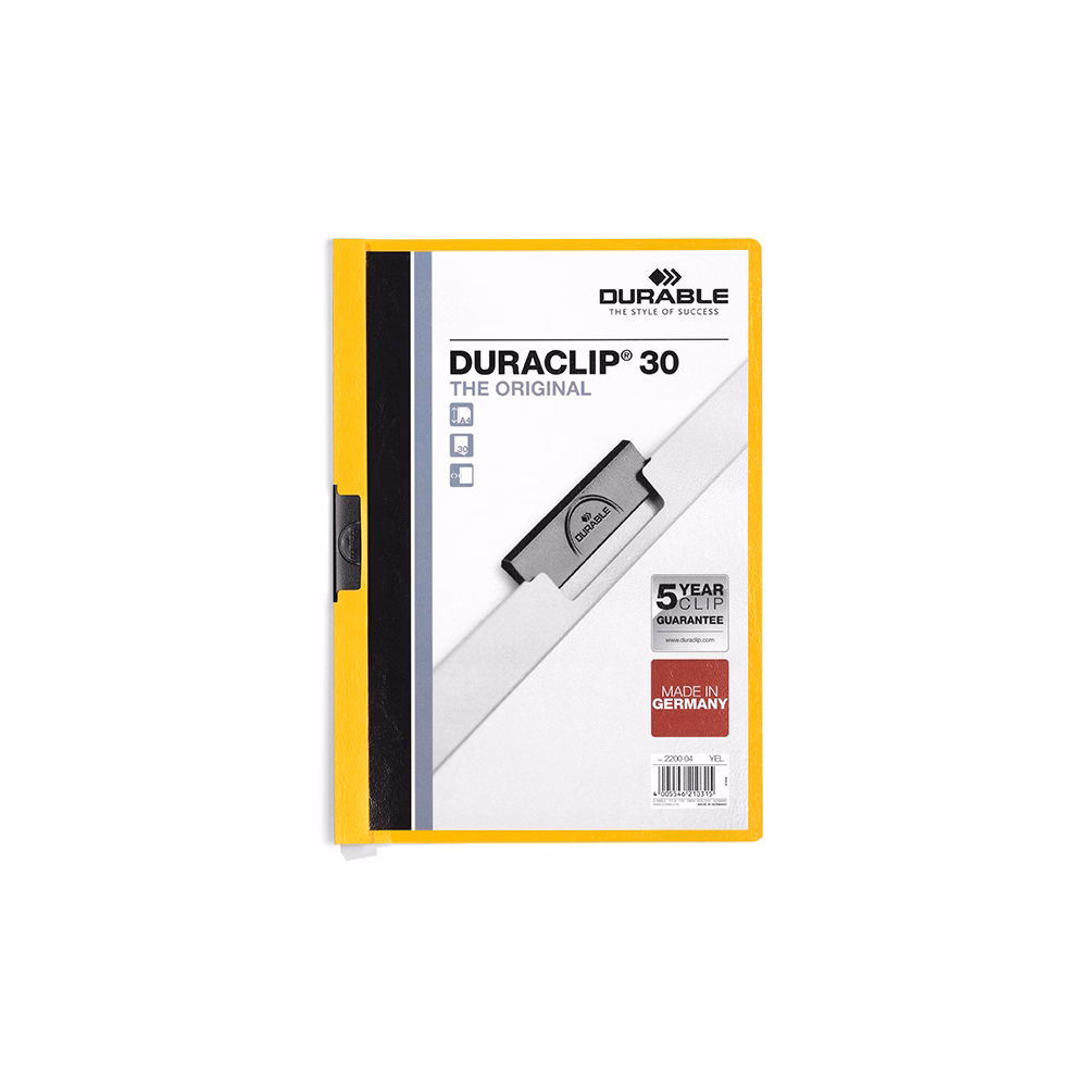 Klipmappa DURABLE Duraclip A/4 30 lapig sárga