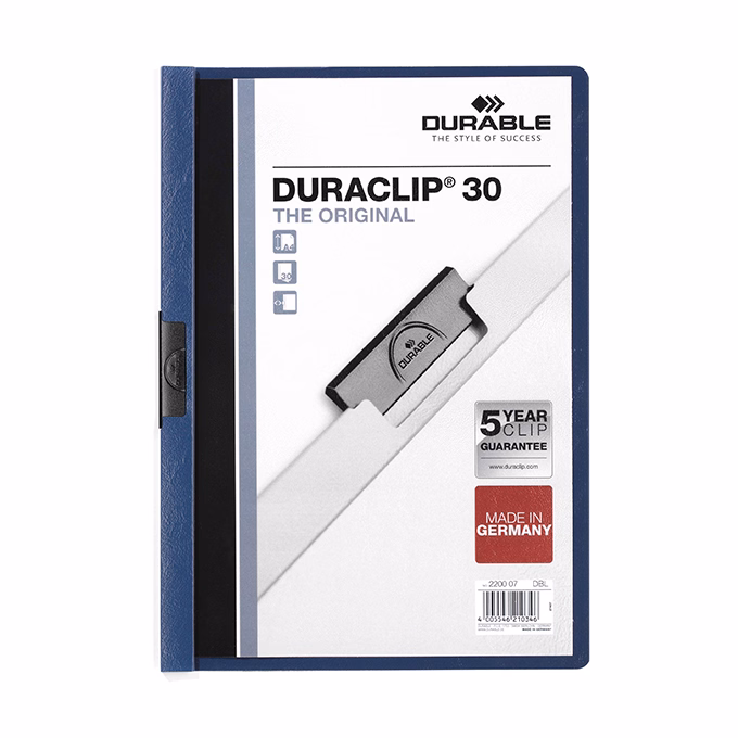 Klipmappa DURABLE Duraclip A/4 30 lapig sötétkék