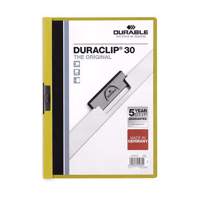 Klipmappa DURABLE Duraclip A/4 30 lapig zöld