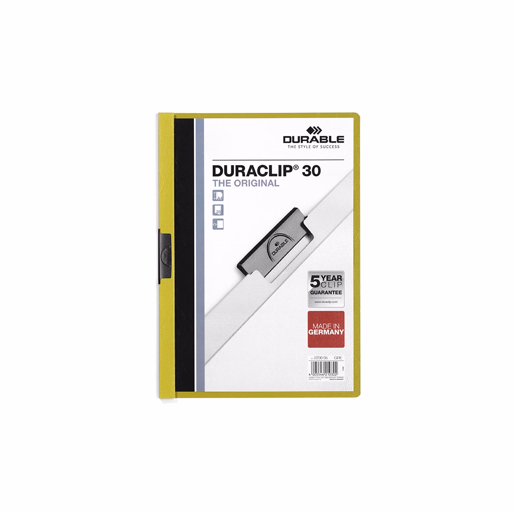 Klipmappa DURABLE Duraclip A/4 30 lapig zöld