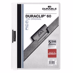Klipmappa DURABLE Duraclip A/4 60 lapig fehér